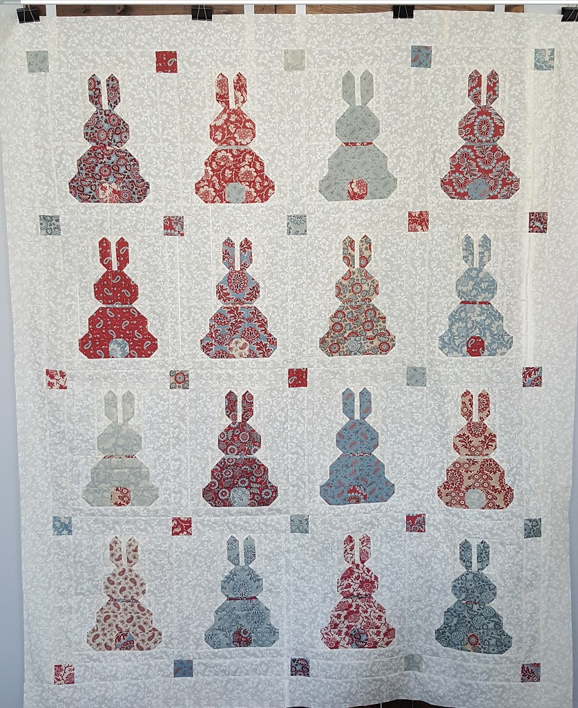 Country Bunnies pieced quilt top